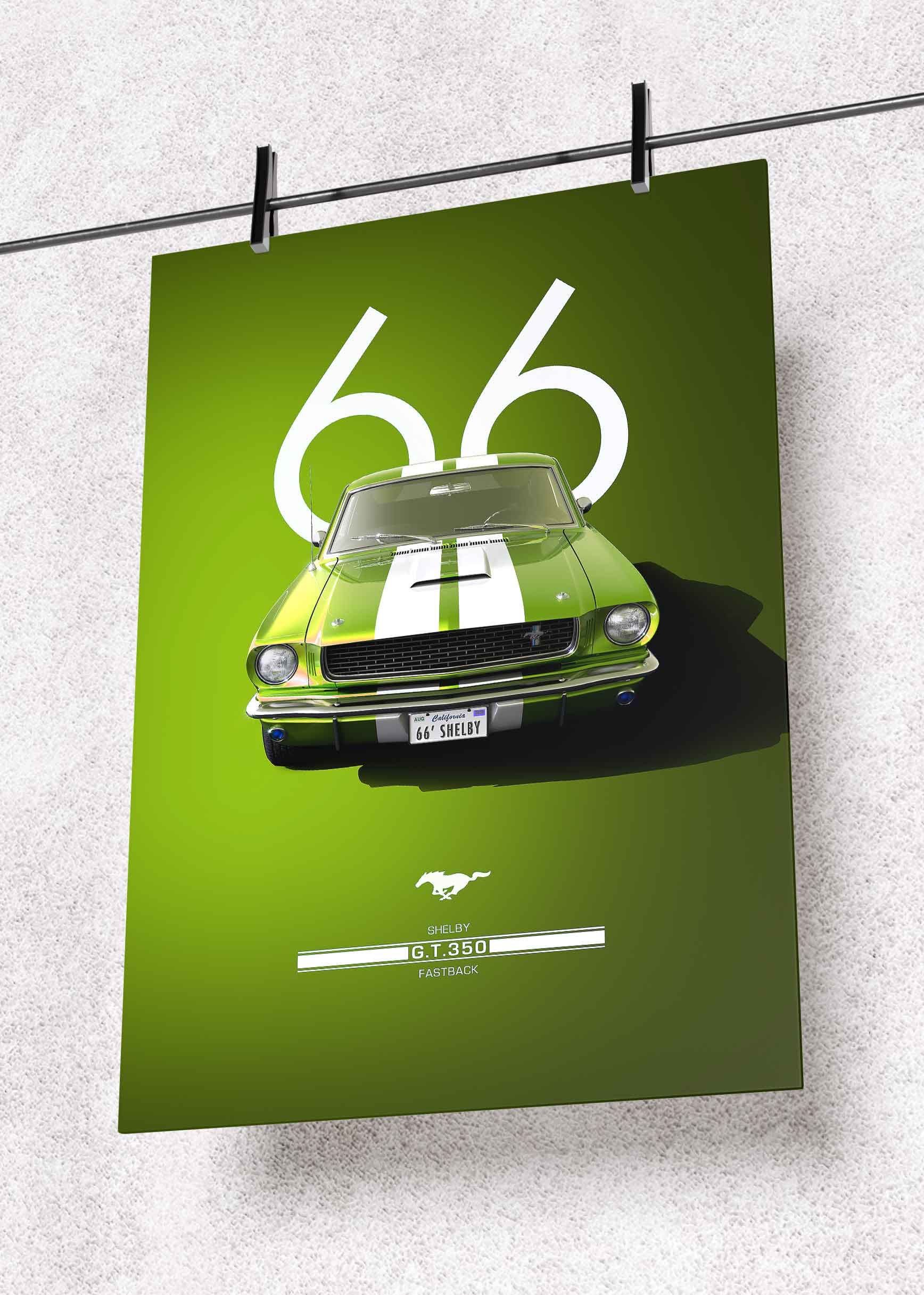 1966 Shelby GT350 Fastback – Premium Metal Art Poster