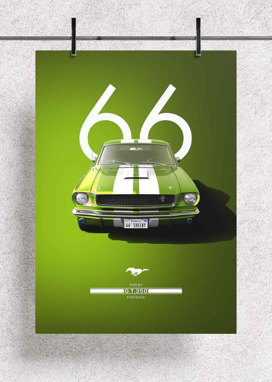 1966 Shelby GT350 Fastback – Premium Metal Art Poster