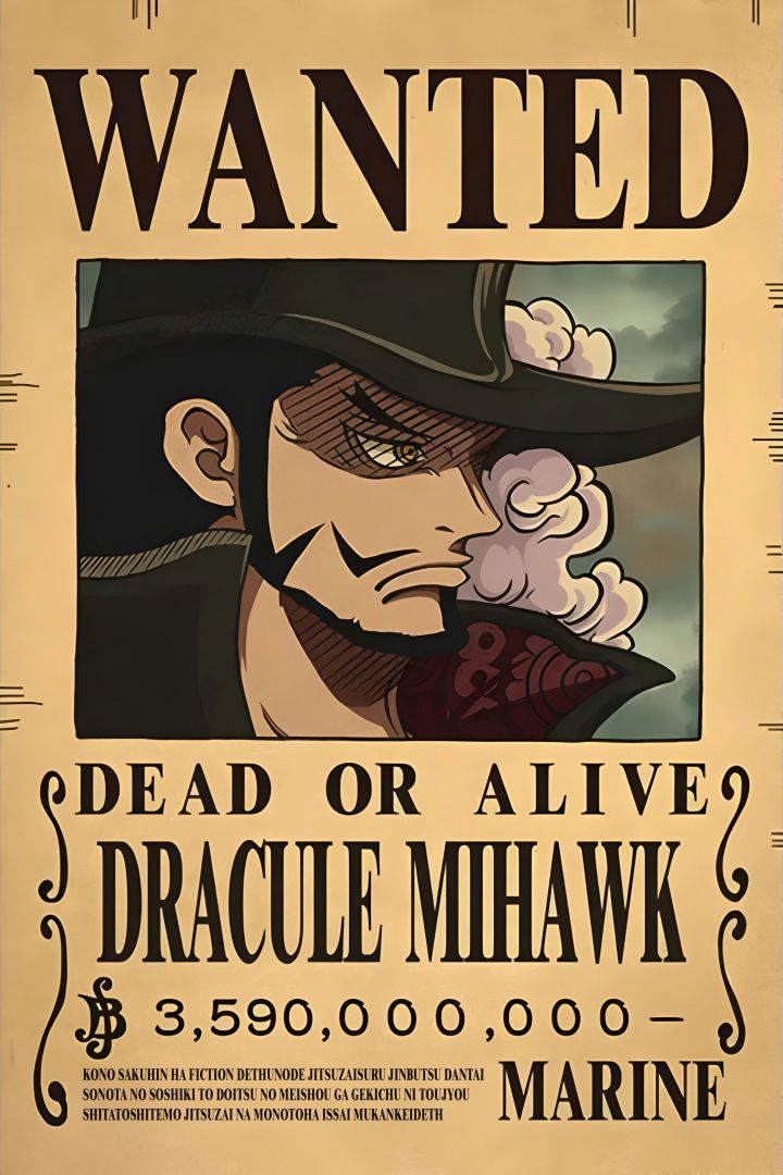 Dracule Mihawk – Wanted Poster (Copy)