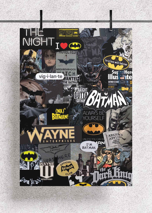 Gotham Vigilante Collage – Premium Metal Art Poster