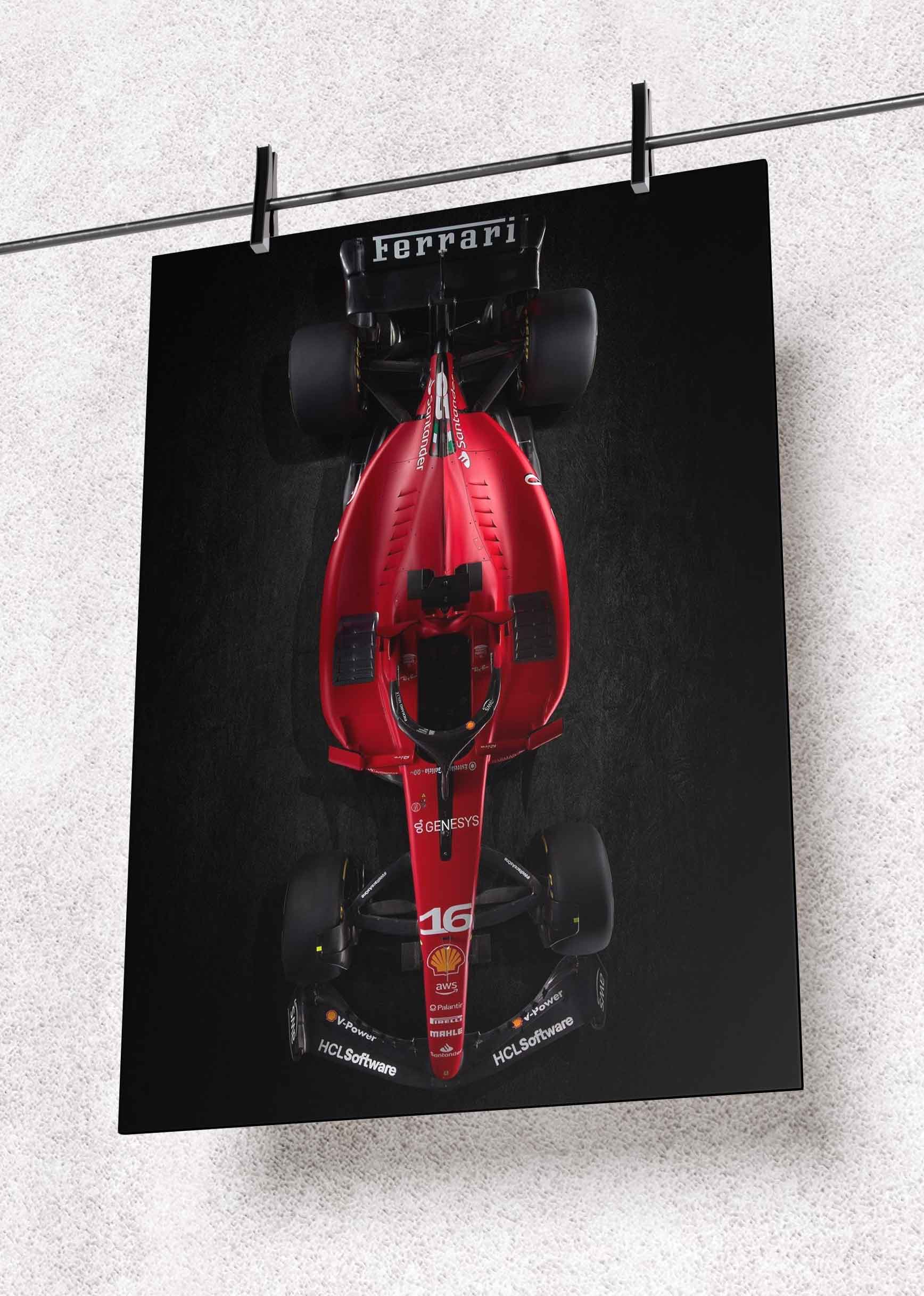 Ferrari F1 Top-View Edition – Premium Metal Art Poster