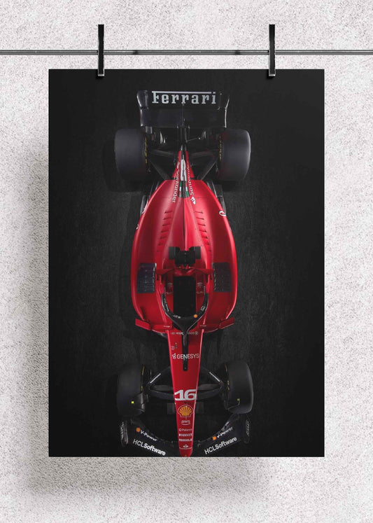 Ferrari F1 Top-View Edition – Premium Metal Art Poster