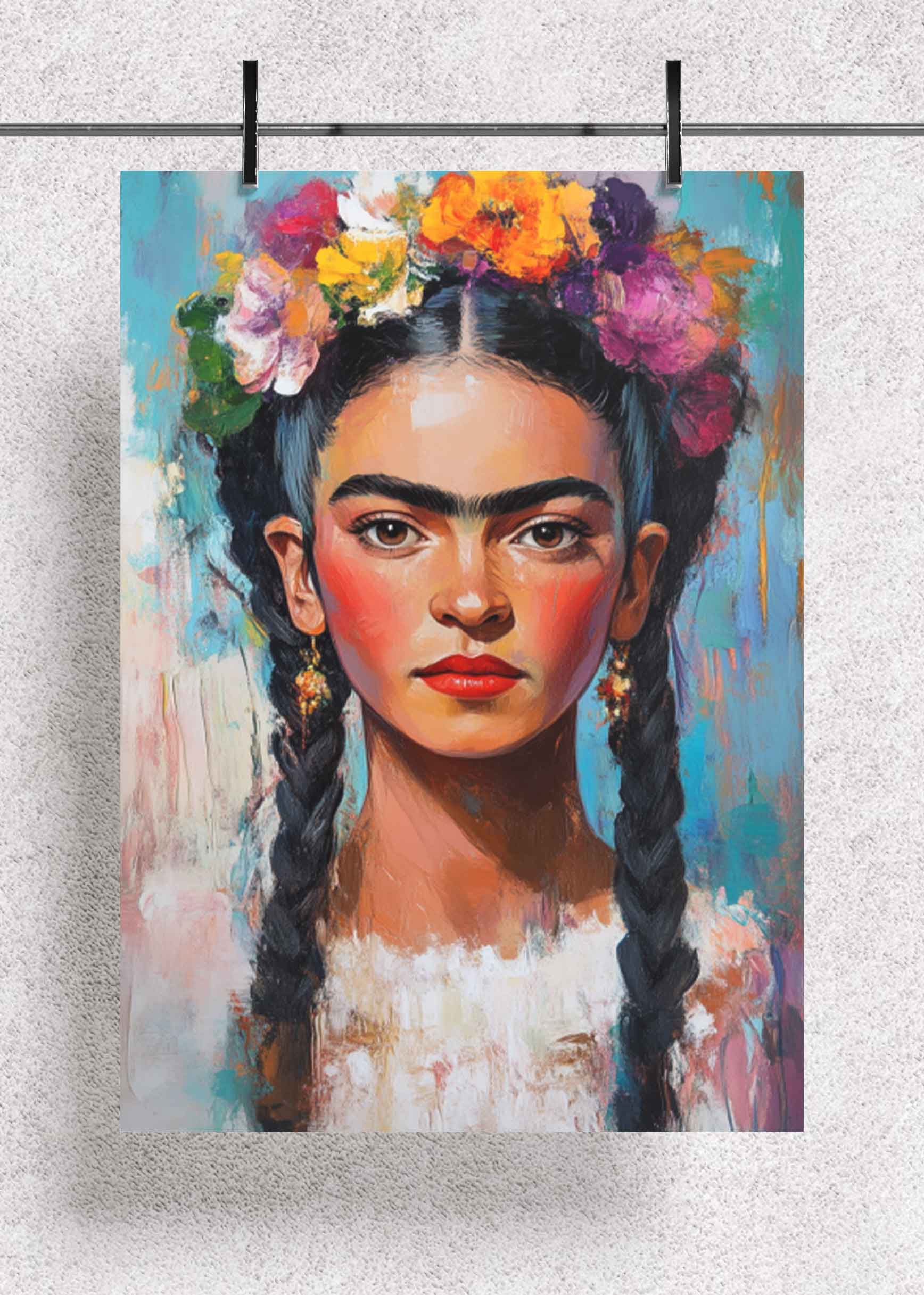 Floral Braided Portrait – Premium Metal Art Poster