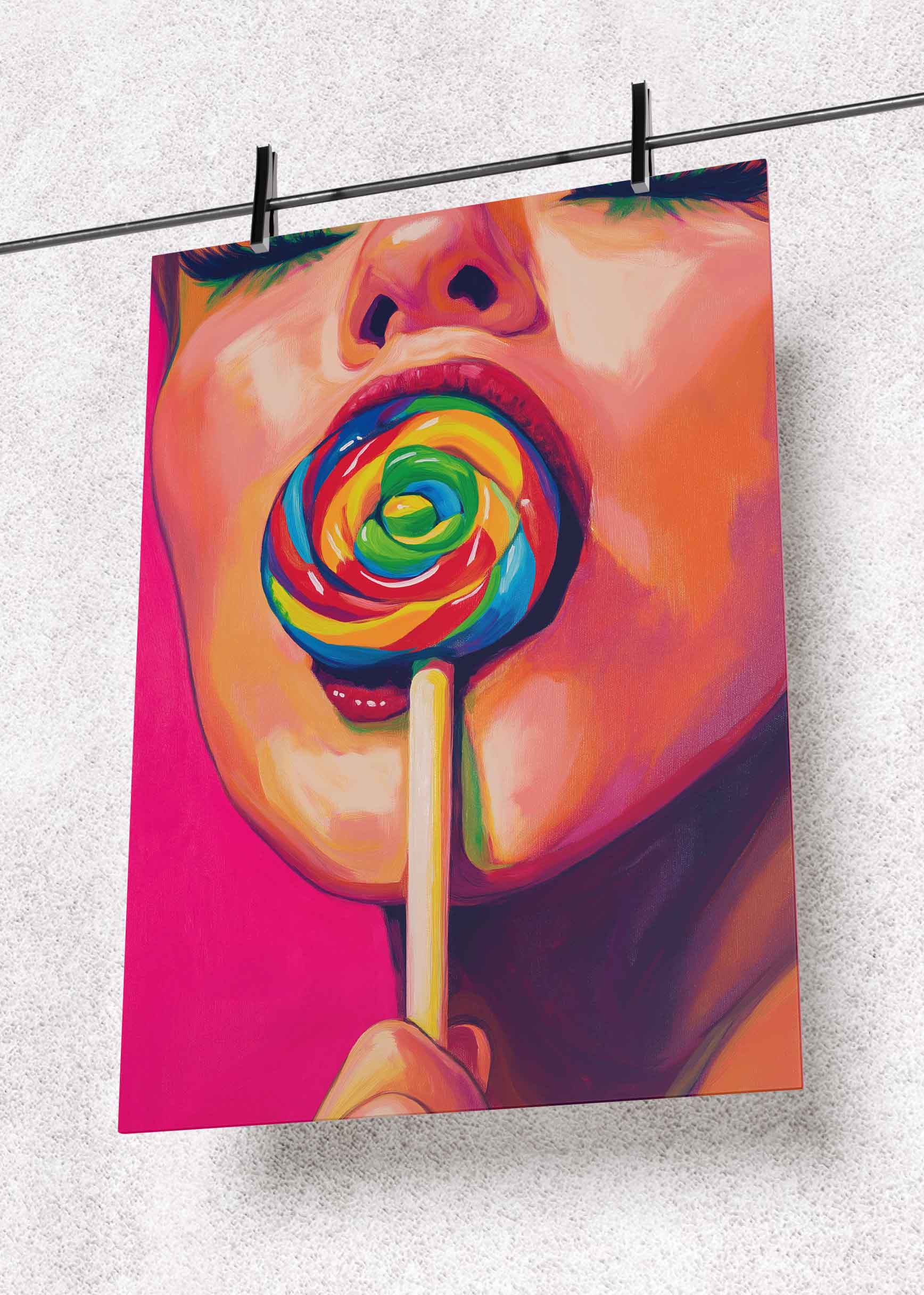 Vibrant Candy Pop Portrait – Metal Poster