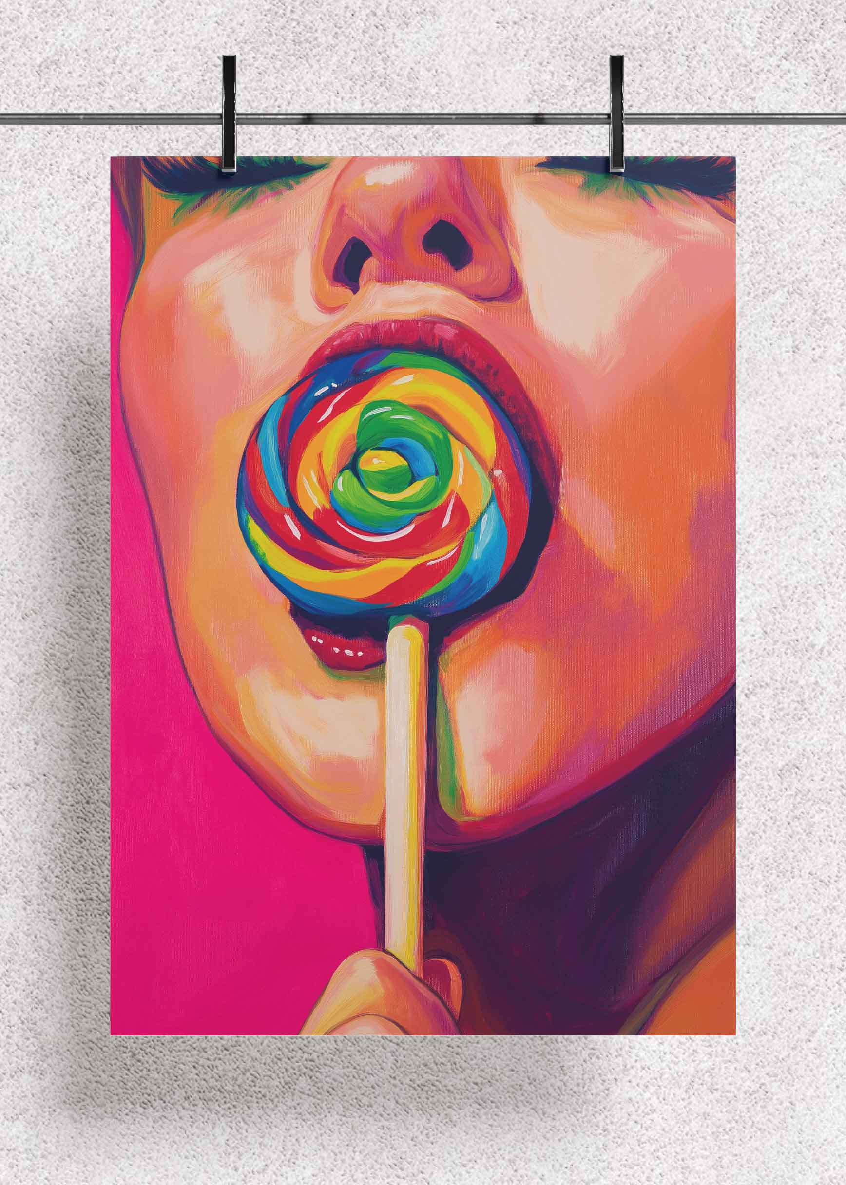 Vibrant Candy Pop Portrait – Metal Poster